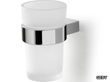 CANARIE - Wall-mounted satin glass toothbrush holder _ GEDY