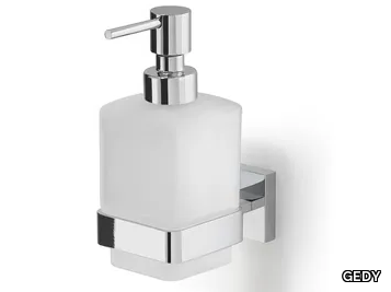 ELBA - Wall-mounted satin glass Bathroom soap dispenser _ GEDY