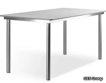 STANDARD art TAV120 - Square melamine-faced chipboard table with 3-star base _ GES Group