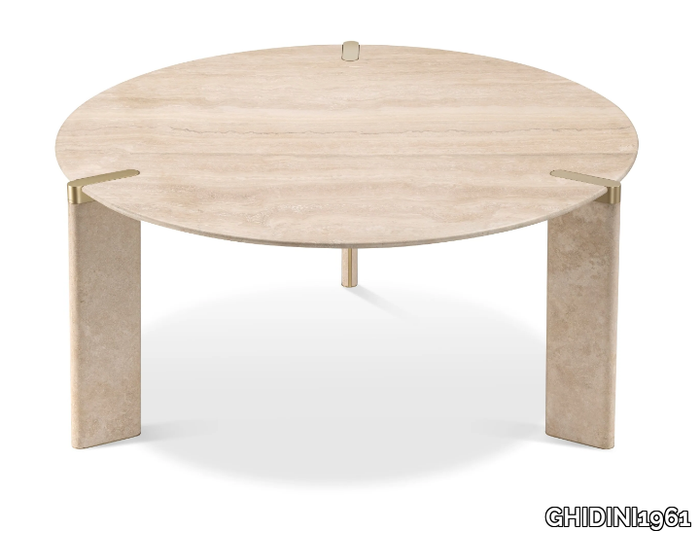 OTTANTA - Round travertine dining table _ GHIDINI1961