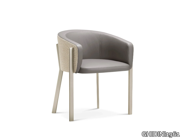 ARCH - Upholstered brass chair with armrests _ GHIDINI1961