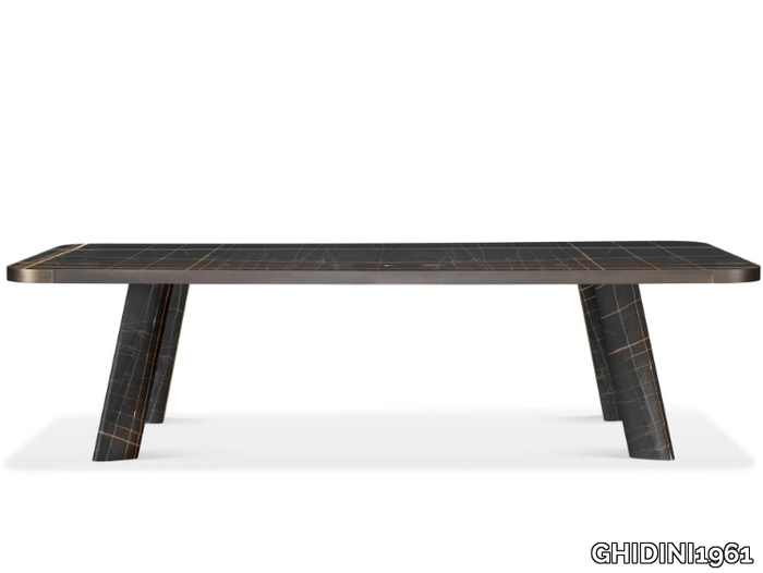 NATIVE - Rectangular Sahara Noir marble table _ GHIDINI1961