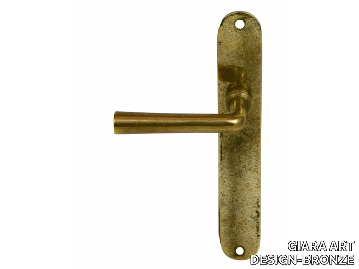 CONE - Brass door handle on back plate _ GIARA ART DESIGN-BRONZE