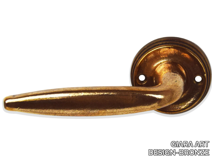 TALIA - Bronze door handle on rose _ GIARA ART DESIGN-BRONZE