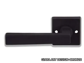 QUADRA - Bronze door handle on rose _ GIARA ART DESIGN-BRONZE