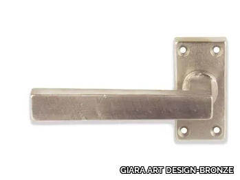 QUADRA - Bronze door handle on rose _ GIARA ART DESIGN-BRONZE