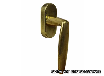 WING - DK brass window handle on rose _ GIARA ART DESIGN-BRONZE