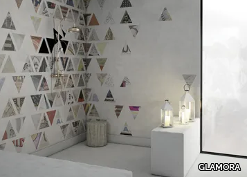 CARTESIO - Geometric writing GlamFusion™ wallpaper _ GLAMORA