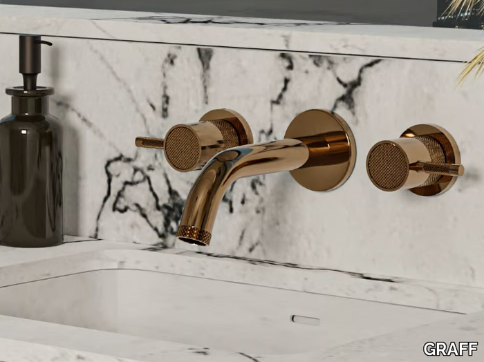 CAMEO - Wall-mounted chromed brass washbasin tap _ GRAFF