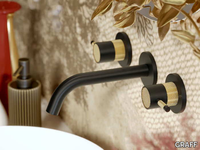 CAMEO - Wall-mounted chromed brass washbasin tap _ GRAFF