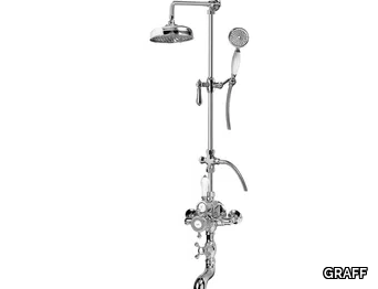 ADLEY - Classic style wall-mounted shower panel with overhead shower _ GRAFF