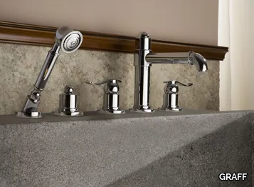 BALI - 5 hole bathtub set with hand shower _ GRAFF