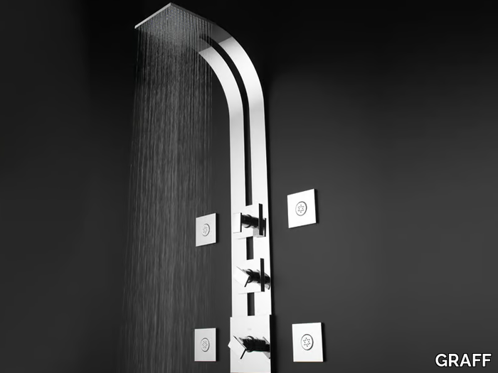 SKI SHOWER - Shower panel with overhead shower _ GRAFF