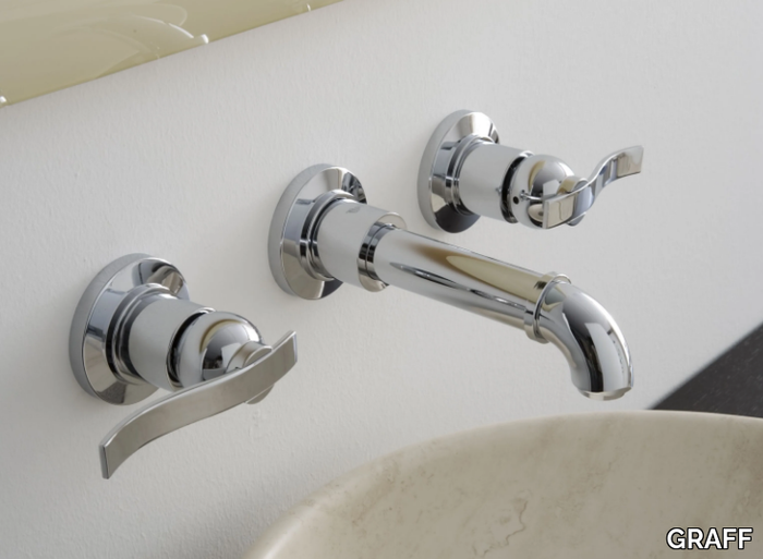 BALI - 3 hole wall-mounted washbasin tap _ GRAFF