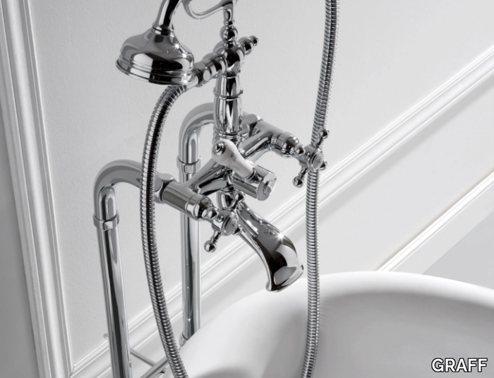 ADLEY - Floor standing bathtub tap with hand shower _ GRAFF