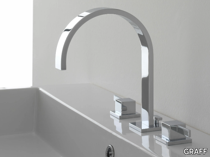 QUBIC - 3 hole countertop washbasin tap _ GRAFF