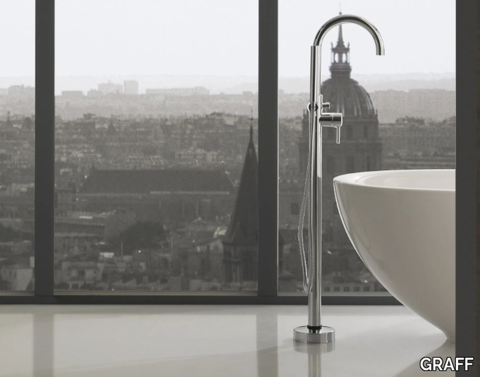 IMMERSION - Floor standing bathtub mixer with hand shower _ GRAFF