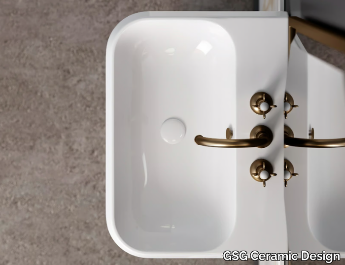 CRUISE - Rectangular single ceramic washbasin _ GSG Ceramic Design