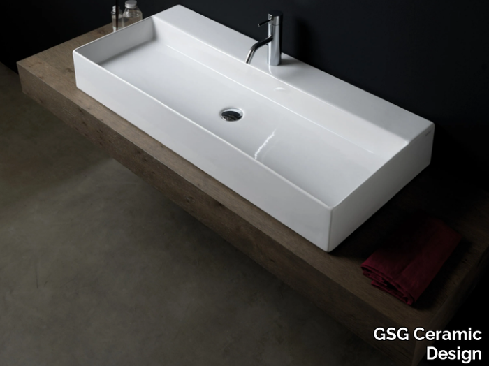 ZENITH - Countertop rectangular washbasin _ GSG Ceramic Design