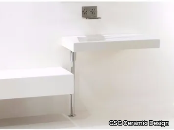 OZ 95 - Wall-mounted rectangular ceramic washbasin _ GSG Ceramic Design