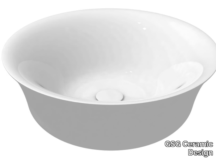 FLUT - Countertop round ceramic washbasin _ GSG Ceramic Design