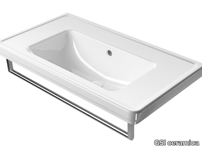 CLASSIC 90 - Wall-mounted rectangular washbasin _ GSI ceramica