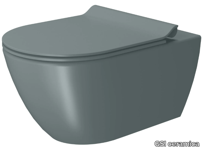 COLOR ELEMENTS 55X36 - Wall-hung back to wall ceramic toilet _ GSI ceramica