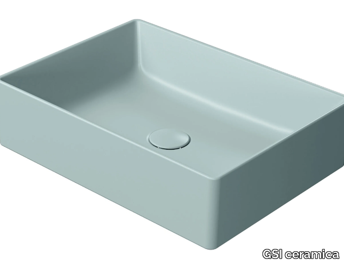 COLOR ELEMENTS 50X37 - Countertop rectangular ceramic washbasin _ GSI ceramica