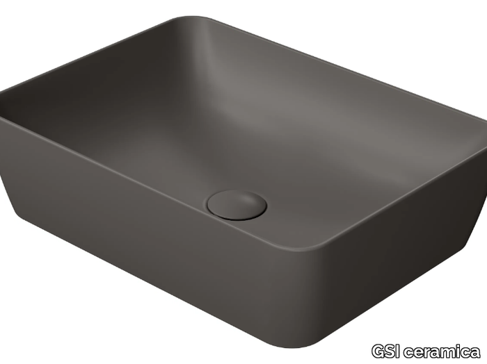 COLOR ELEMENTS 50X38 - Countertop rectangular ceramic washbasin _ GSI ceramica