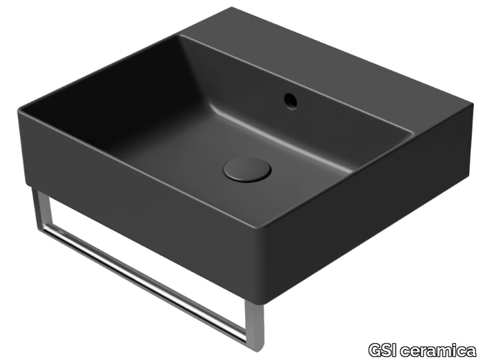 COLOR ELEMENTS 50X47 - Rectangular ceramic washbasin with overflow _ GSI ceramica