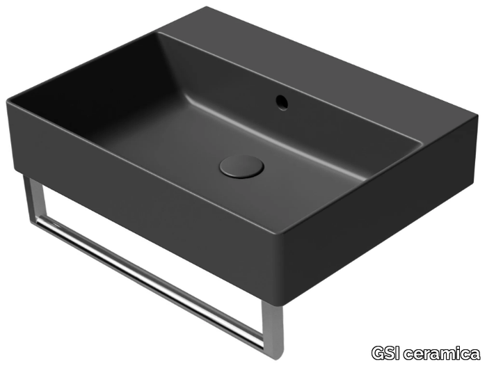 COLOR ELEMENTS 60X47 - Rectangular ceramic washbasin with overflow _ GSI ceramica