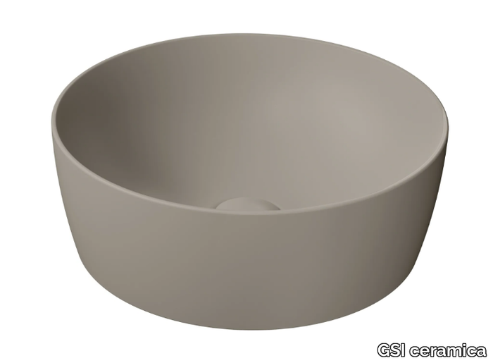 COLOR ELEMENTS Ø40 - Countertop round ceramic washbasin _ GSI ceramica