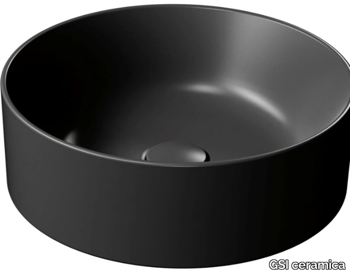 COLOR ELEMENTS Ø40 - Countertop round ceramic washbasin _ GSI ceramica