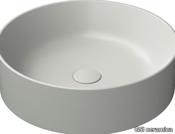 COLOR ELEMENTS Ø45 - Countertop round ceramic washbasin _ GSI ceramica