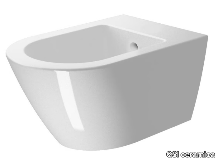 KUBE X 55/F - Wall-hung ceramic bidet with overflow _ GSI ceramica