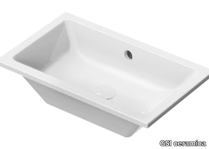 KUBE X 60X37 - Undermount rectangular ceramic washbasin with overflow _ GSI ceramica