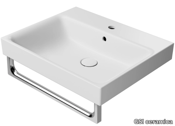 COLOR ELEMENTS 60X50 - Inset ceramic washbasin with overflow _ GSI ceramica