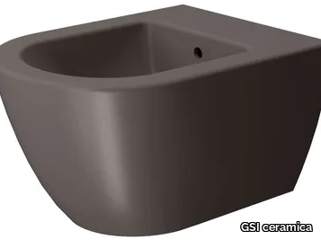 COLOR ELEMENTS 50X36 - Wall-hung back to wall ceramic bidet _ GSI ceramica