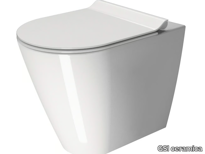 KUBE X 55/F - Rimless Floor mounted back to wall toilet _ GSI ceramica