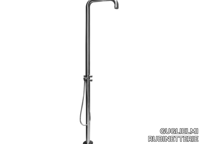 NOVO INOX - Stainless steel outdoor shower with hand shower _ GUGLIELMI RUBINETTERIE