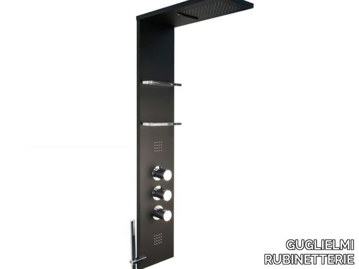 SAVE XS - Wall-mounted thermostatic stainless steel shower panel with hand shower _ GUGLIELMI RUBINETTERIE