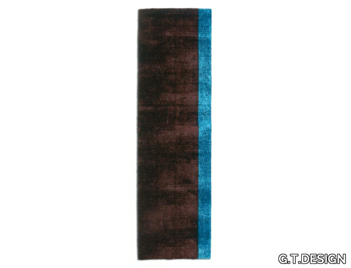 CAMPI DI GRAVITA' TURCHESE - 70x240 cm - Rectangular viscose rug _ G.T.DESIGN