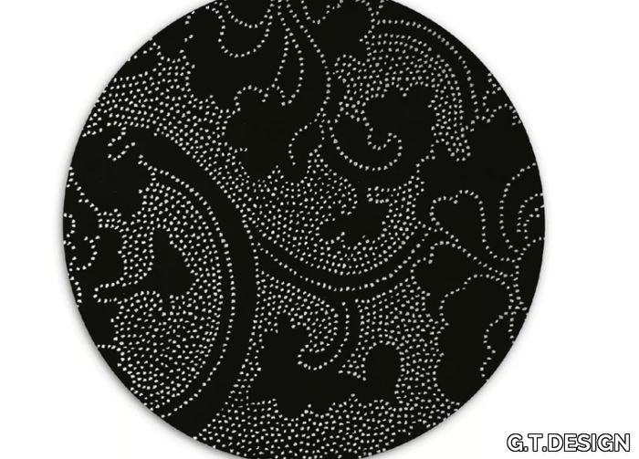 TATTOO Ø110 cm - Patterned round wool rug _ G.T.DESIGN