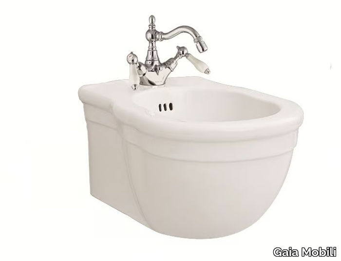 CAPRI - Wall-hung ceramic bidet with overflow _ Gaia Mobili