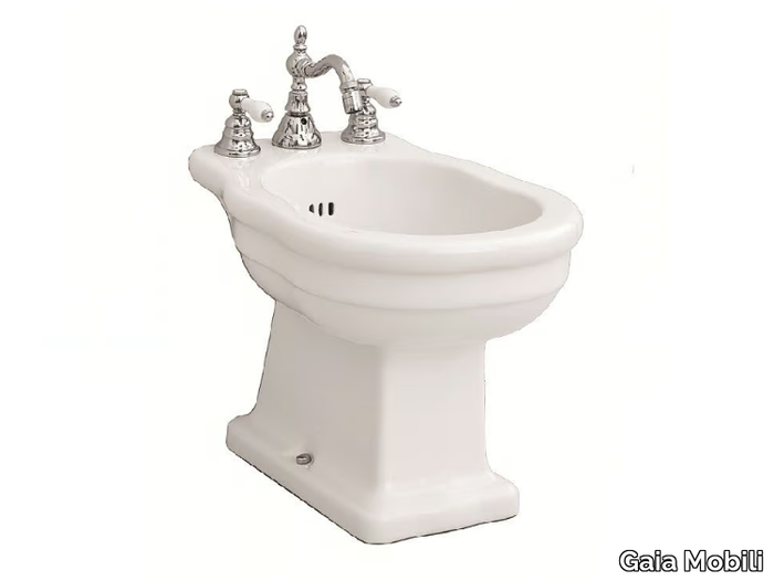 CAPRI - Floor mounted ceramic bidet with overflow _ Gaia Mobili