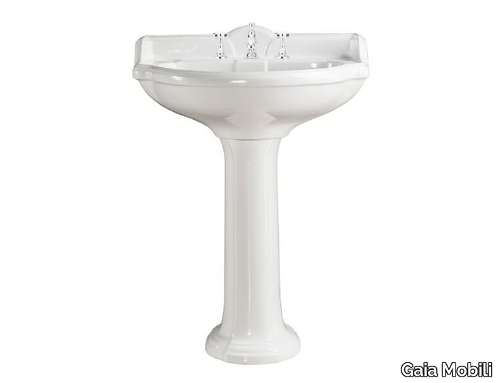 POMPEI - Pedestal ceramic washbasin _ Gaia Mobili