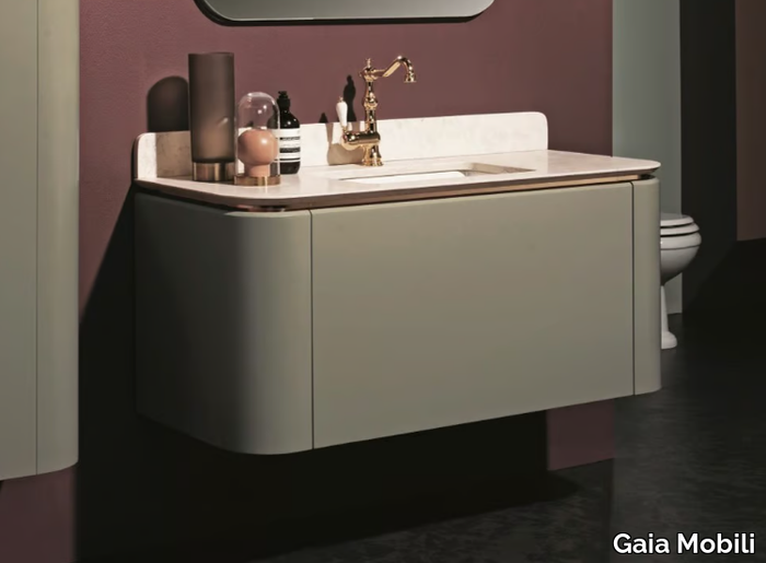 DEMODÈ - Wall-mounted wooden vanity unit with drawers _ Gaia Mobili