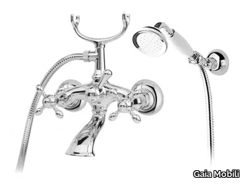 CHOPIN - Wall-mounted steel bathtub set with hand shower _ Gaia Mobili