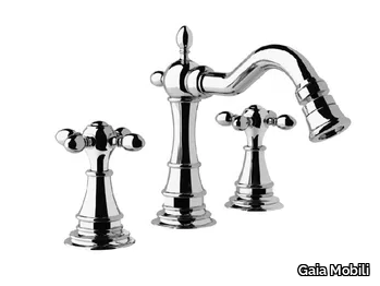 CHOPIN - 3 hole steel bidet mixer with individual rosettes _ Gaia Mobili