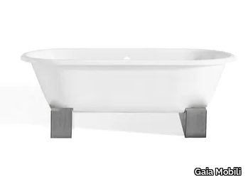 DUAL WOOD - Oval cast iron bathtub on legs _ Gaia Mobili